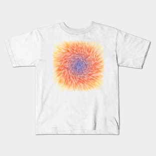 Blue, orange, and yellow tie dye circle Kids T-Shirt